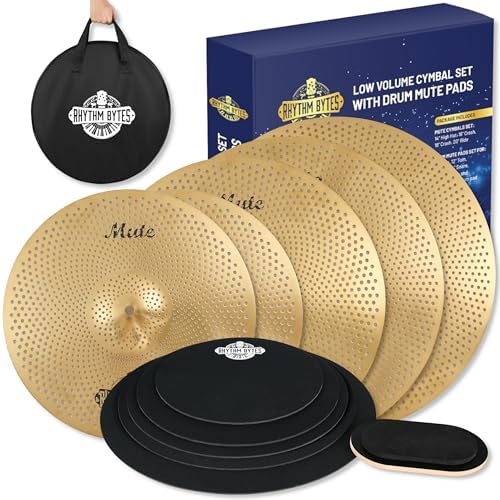 Rhythm Bytes Cymbal Pack with Drum Mute Pads 12pcs Cymbal