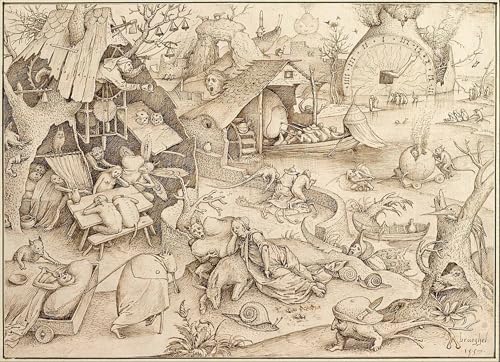 XcBAIHOUD Reproducción de lienzo Figura Pintura Famosos Cuadros Desidia di Pieter Bruegel il Vecchio para Decoración de Paredes 60x90cm