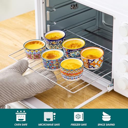 vancasso-4-Oz-Ramekins-Oven-Safe-Set-of-6-Bohemian-Creme-Brulee-Ramekins-Colorful-Souffle-Dishes-Pudding-Custard-Cups-for-Baking-Small-Ceramic-Bowls-for-Dipping-Sauce-Ice-Cream vancasso 4 Oz Ramekins Oven Safe Set of 6 Bohemian Creme Brulee Ramekins Colorful Souffle Dishes Pudding Custard Cups for Baking Small Ceramic Bowls for Dipping Sauce Ice Cream