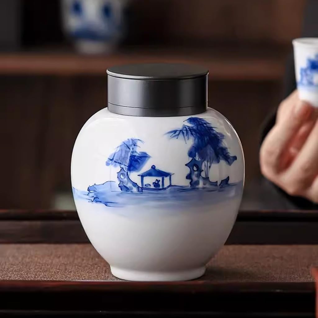 TEESONG Słoiki na herbatę kreatywne ceramiczne puszki na herbatę, domowe pu'er czarna herbata, magazyn zielonej herbaty puszki na herbatę, zamknięte puszki pojemniki do przechowywania herbaty z