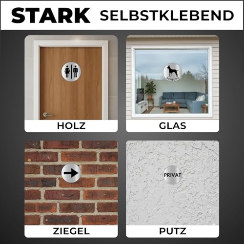 LEIASA | Selbstklebendes „Keine Hunde erlaubt“-Schild - Dicke 0,6 mm - Durchmesser Ø 100 mm - Aluminium -Beschilderung - „Keine Hunde erlaubt“-Signal - (Verbotsschild für Hunde)