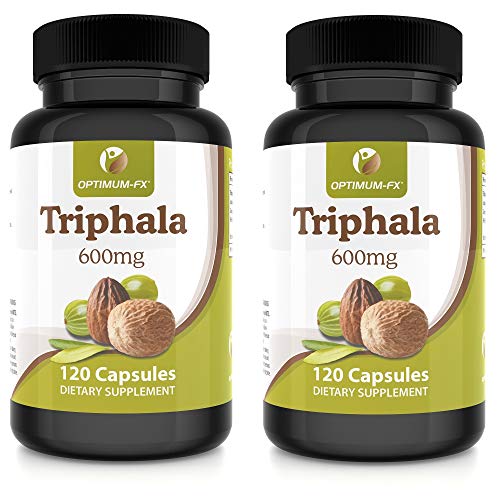 Triphala Cápsulas - Suplemento de Cápsulas a Base de Extracto de Triphala - NO Comprimidos ni Polvo - 600 mg 120 Cápsulas Veganas por Frasco, 2 Meses de Duración