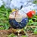Orgonite Crystal Lapis Lazuli Ball with Holder – Third Eye Chakra Crystal with Flower of Life Enhances Decision Making and Promotes Friendship, Honesty, Compassion and Integrity