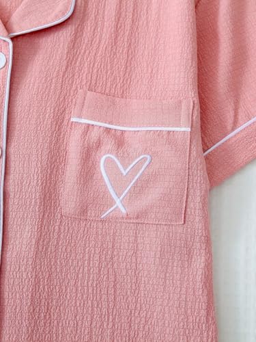 Image of Verdusa Pajamas For Women Set 2 Piece Summer Pajama Sets Cute Pjs Lounge Matching Button Shirt with Shorts