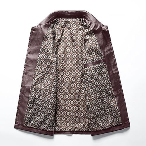 for Man Fall Winter Long Sleeve High Neck Faux Leather Work Modest Cardigan Jacket Outfits Mens 2025 Y2K4