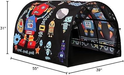 Vista 39 de Tienda de campaña para niños con camas individuales - Zoos Wonder Play Tiendas de campaña para niños y niñas, tienda de campaña ventilada