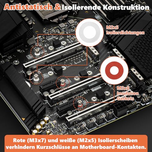 M.2 SSD Schrauben Set, 32 Stück M2 Mainboard Schrauben für ASUS Gigabyte ASRock Motherboard Msi M2 Nvme SSD-Laufwerk Mit nichtmagnetischem Schraubendreher（Kohlenstoffstahl schwarz beschichtet）