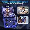R36MAX Retro Games Console, 128GB Handheld Games Consoles with 22000+ Classic Games, 4 Inch IPS 720×720 Screen All in One Portable Gaming Console, Linux System 4000mAh Battery for Adults, Blue