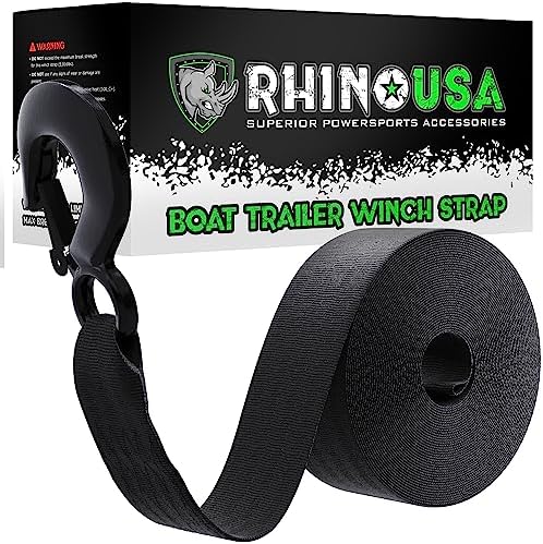 Rhino USA Boat Winch Strap with Hook (2in x 20ft) - 5,016lb
