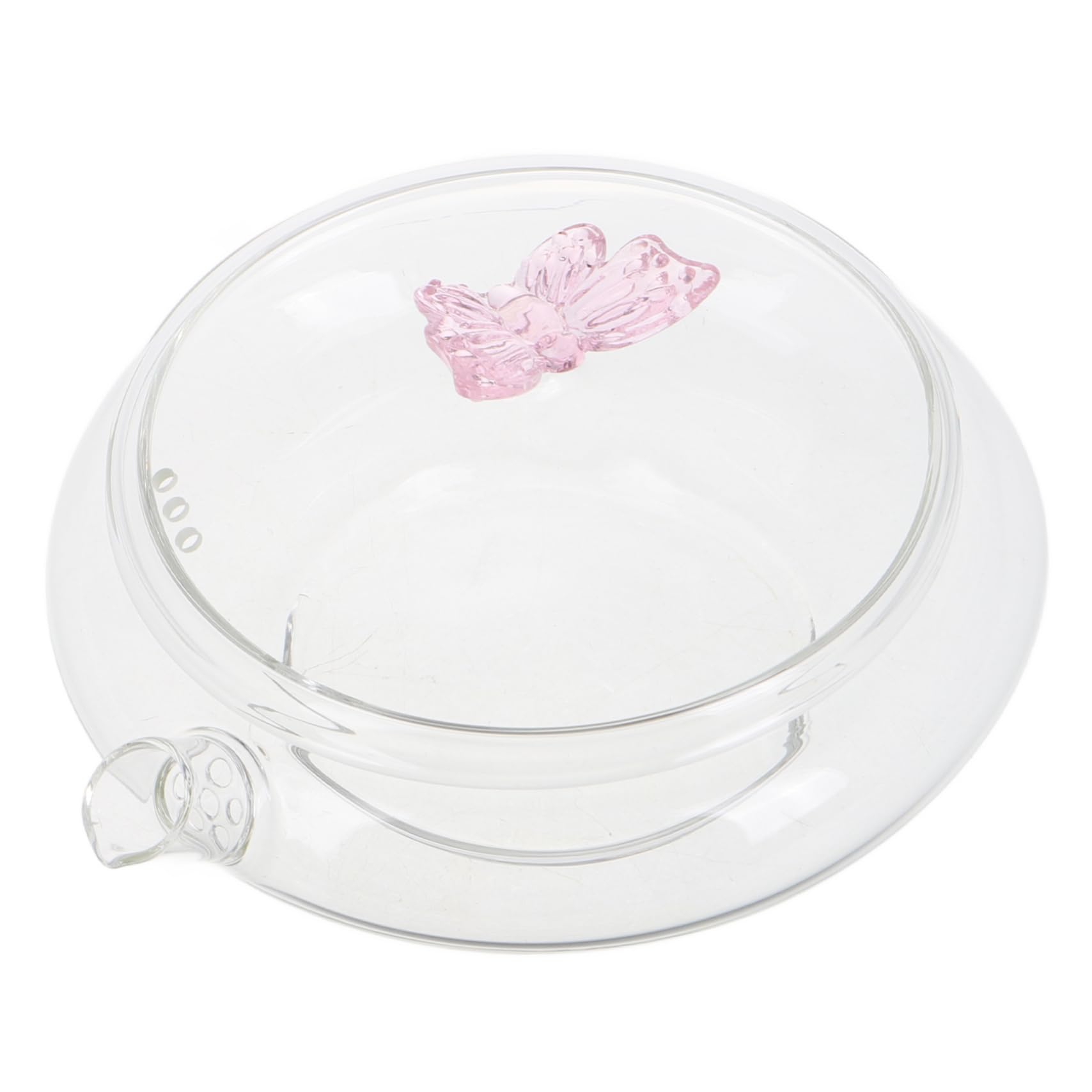 Amosfun Glas Teekanne 380ml, Hitzebeständig für Kalte und Heiße Aufgüsse | Transparent, mit Teesieb und Schmetterlingsdeckel, Tropffreier Ausguss, Leicht und Tragbar