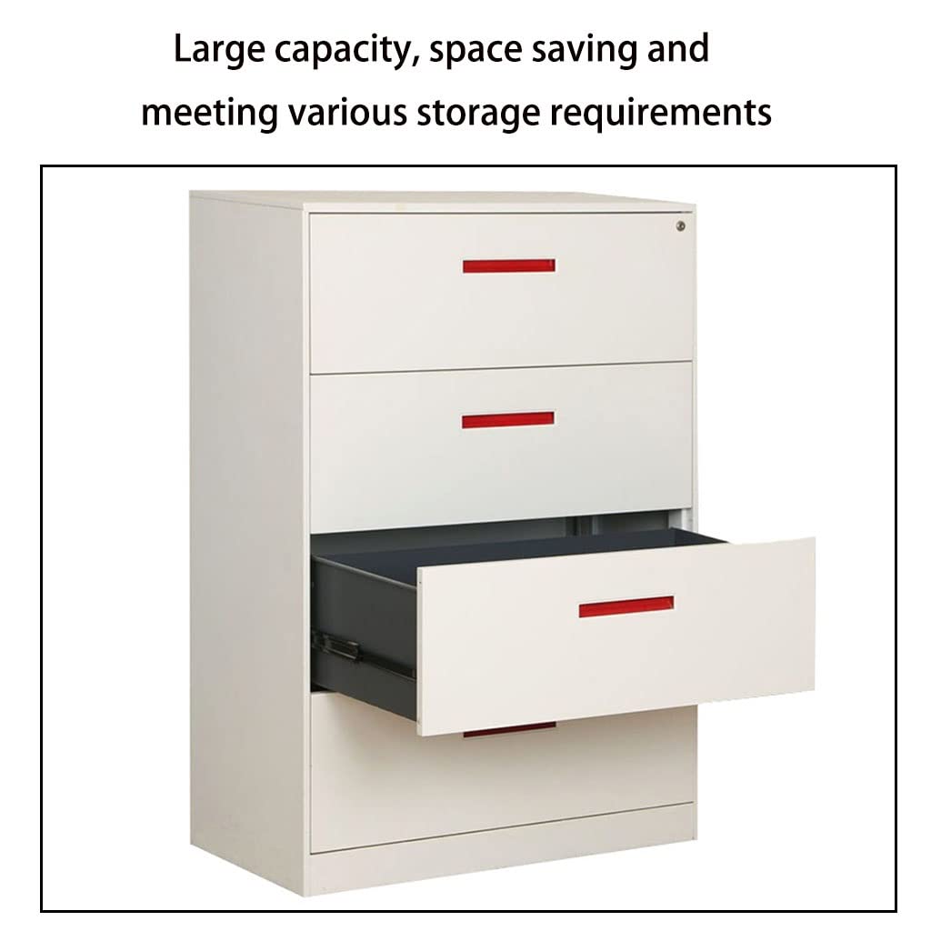 Cassettiera da Ufficio Classificatore in Acciaio con cassetti a 4 Strati, armadietti in Metallo, for l'home Office, nessun Montaggio richiesto