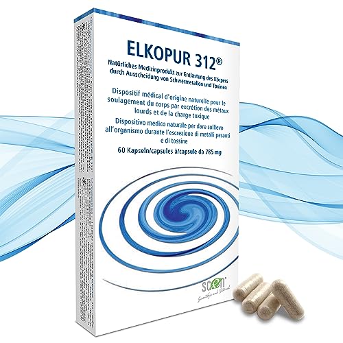 SCEN Elkopur312 - Zeolite Pura Attivata - 60 Capsule - 30 Giorni Di Trattamento Detox, Dispositivo Medico Classe 2A, Fiscalmente Detraibile,