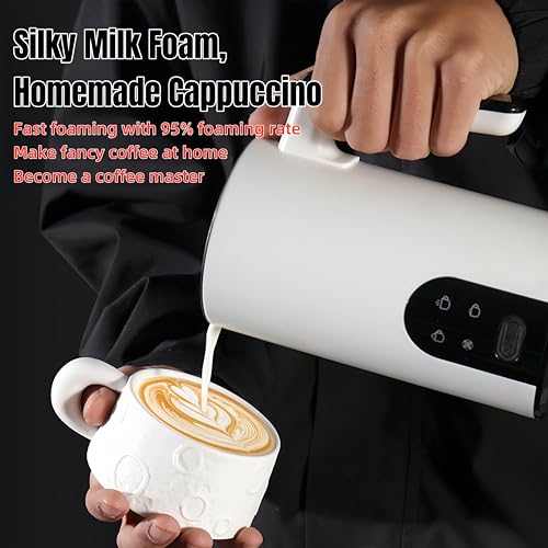 Mousseur à lait électrique blanc 350 ml automatique pour latte