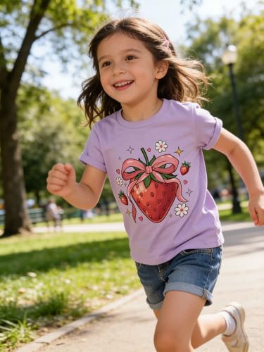 Image of Funnycokid Little Girls T Shirt for Toddler 3-7 Years Kids Tee Graphic Short Sleeve Clothes Tops