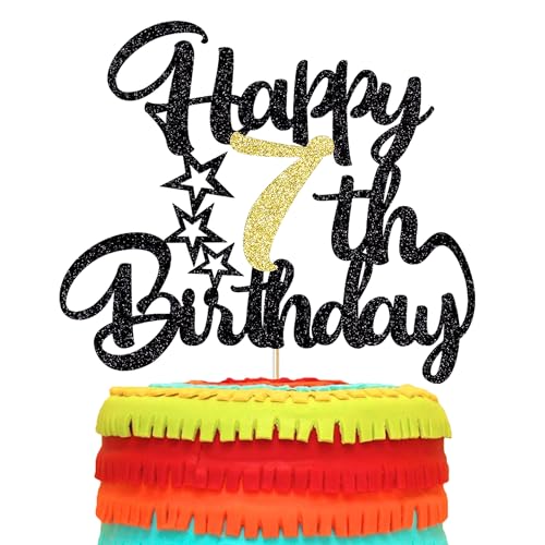 Image of 7th Happy birthday cake topper happy birthday cake decoration 7th birthday party decoration gift plugin (7)