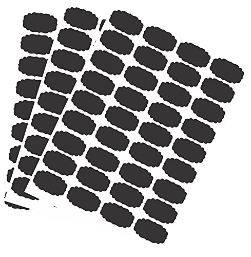 DreamKraft Waterproof Chalkboard Label Stickers for Storage Organizer Stickers Reusable Storage Labels Waterproof Labels for Jars Organizing (Standard, Black, 108 Piece)