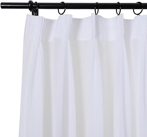 Miniatura 2 de Drapifytex Cortinas plisadas triple filtrantes de luz de 84 pulgadas de largo por 56 pulgadas de ancho, de gasa transparente flotante de poliéster