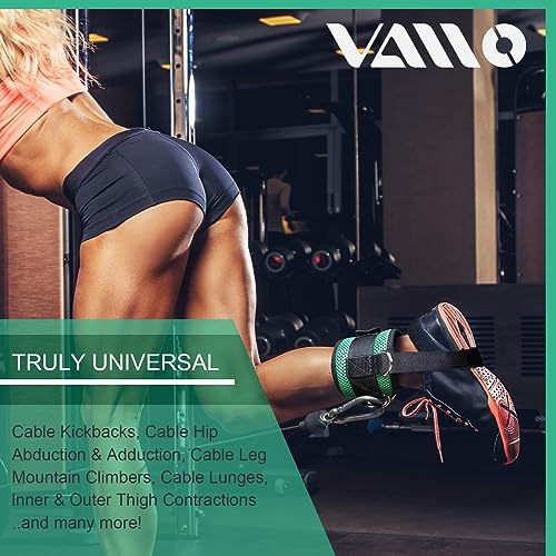 Image of VAIIO Ankle Straps for Cable Machines,Adjustable Comfort fit Neoprene, Reinforce Double D-Ring - Premium Ankle Cuffs to Improve Abdominal Muscles, Lift The Butts, Tone The Legs for Men & Women