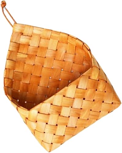 TEHAUX Cestas tejidas Cesta de almacenamiento tejida Jardineras montadas en la pared Maceta de ratán Cesta de almacenamiento para colgar en la pared