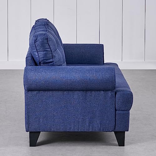 Image of Home Centre | Helios California | Fabric|Solid Wood | 2 Seater Sofas | Blue | 1 Year Warranty