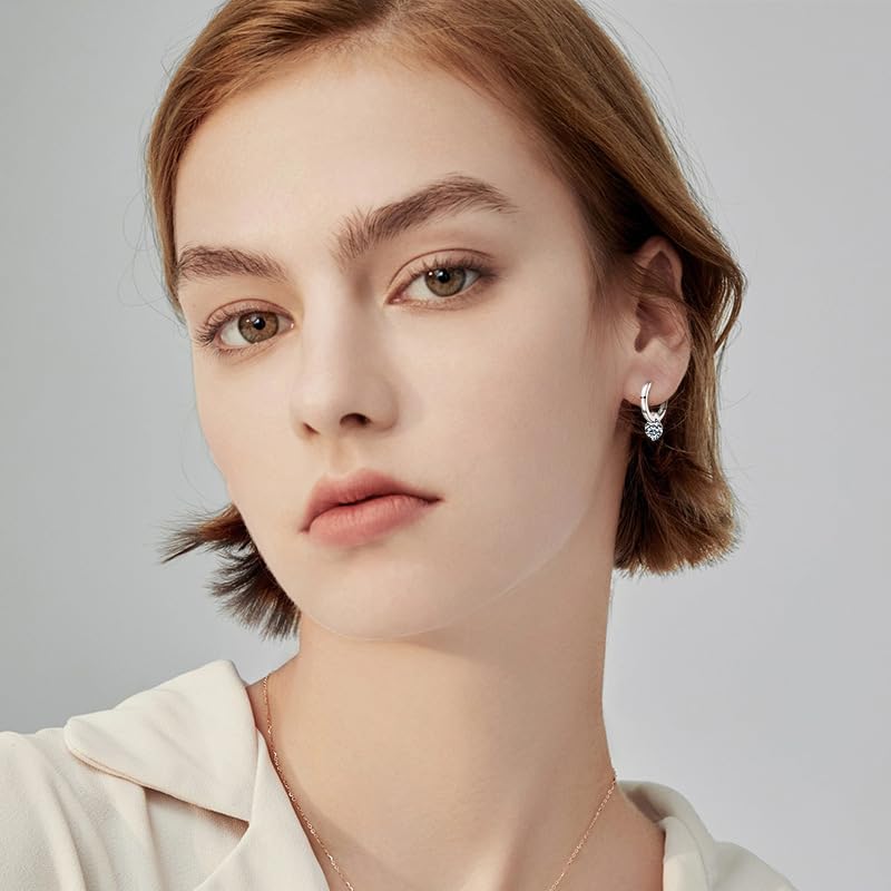 14K Gold Over S925 Sterling Silver1 Carat Diamond Hoop Earrings for Women -VVS1 D-color - Thoughtful Birthday Gift for Mom2