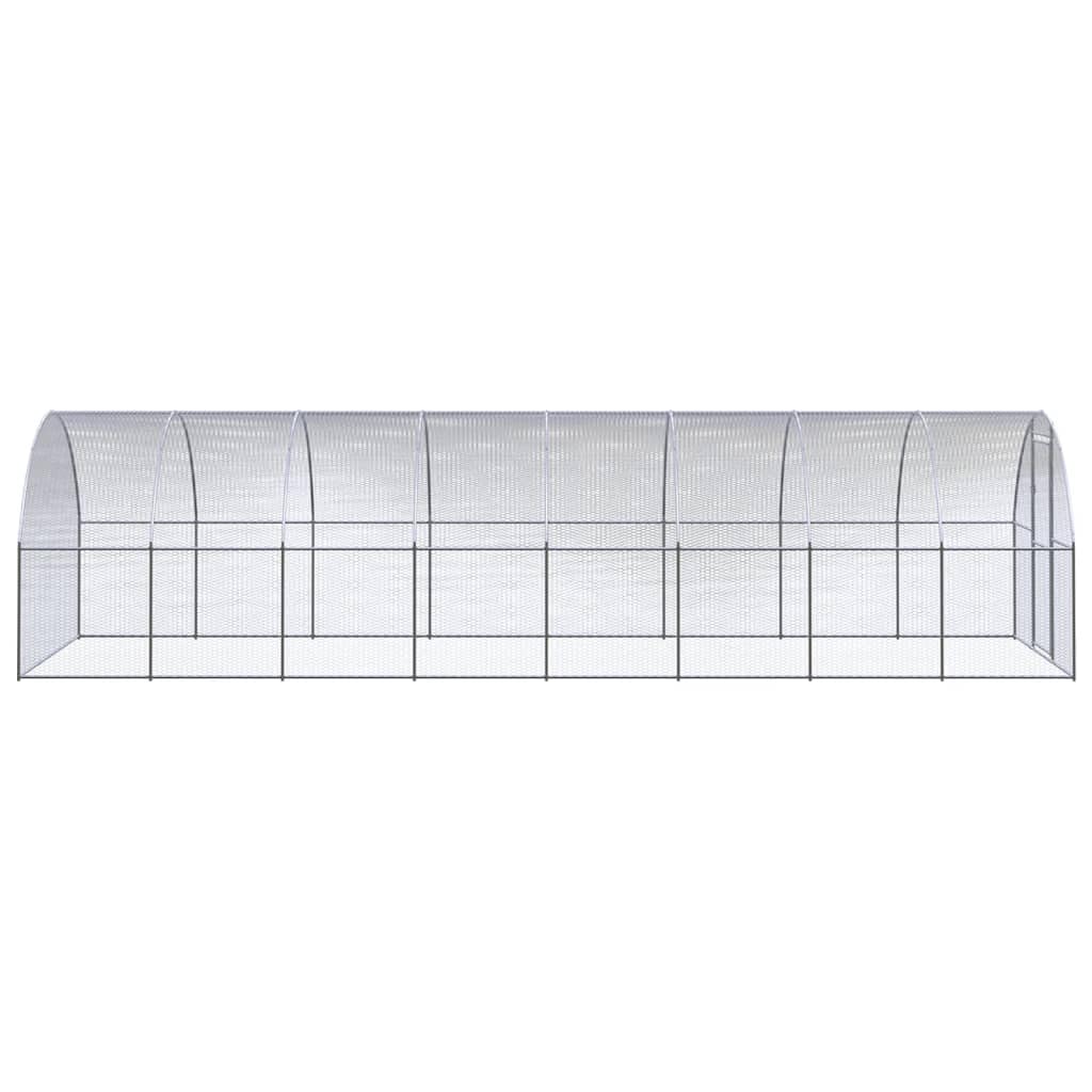 vidaXL Gabbia per Polli da Esterno 3x8x2 m in Acciaio Zincato