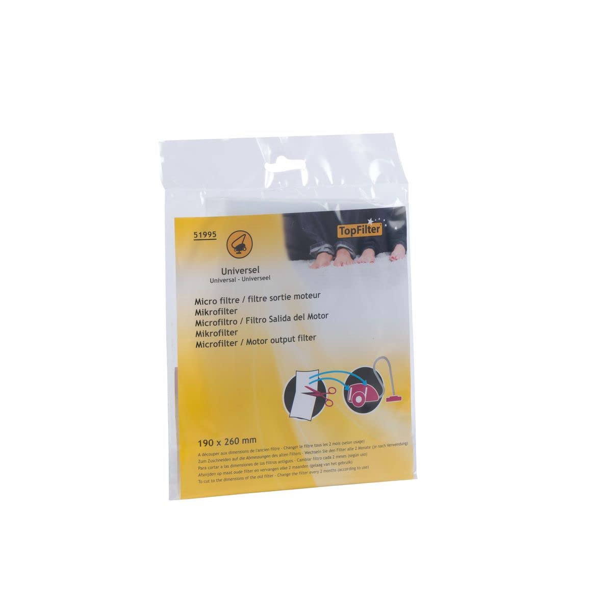 Fackelmann Top Filter Micro Filter for Vacuum Cleaner Can be Cut to Size