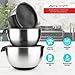 AVACRAFT 18/10 Stainless Steel Mixing Bowls with Lids, non slip silicone base bowls with Handle, Mixing Bowl Set with Pour Spouts & Measurement Marks, Home Essentials Cooking Bowls, (Black)