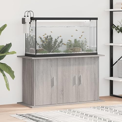 Vopese Aquariumständer Aquarium Tisch Möbel Aquarien Schrank Aquarium Unterschrank Aquarienunterschrank Terrarium Schrank Grau Sonoma 101x41x58 cm Holzwerkstoff