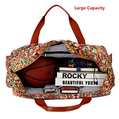 BAOSHA HB-32 Canvas Travel Duffel Bag Weekender Overnight Bag Carry on Oversized for Ladies Women (Colour)