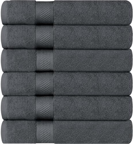 Image of Utopia Towels 6 Pack Bath Towel Set (27 x 54 Inches), 500 GSM 100% Ring Spun Cotton Medium Lightweight and Highly Absorbent Quick Drying, Premium Towels for Hotel, Spa and Bathroom (Grey)