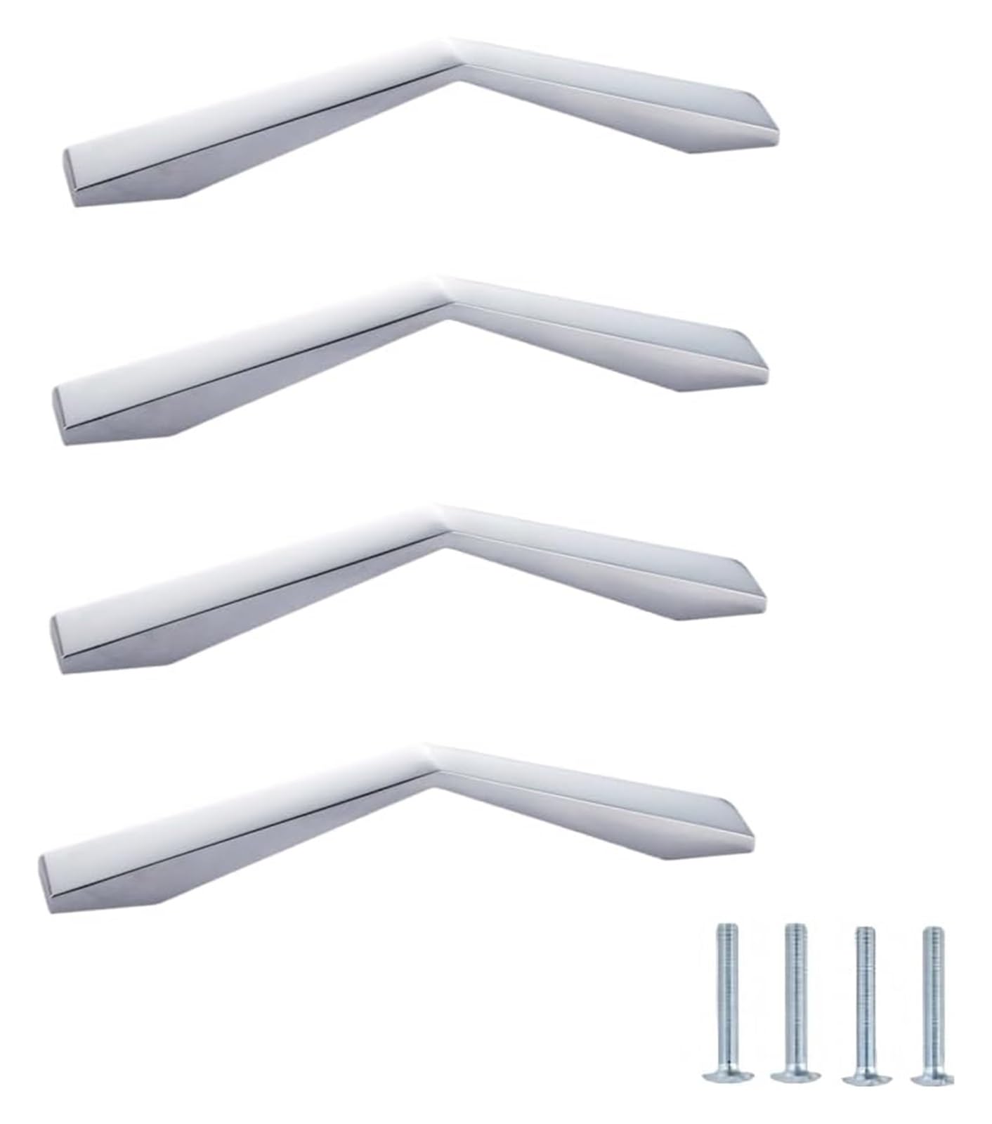 NLQCSXWEP Zinc Alloy Cabinet Bow Handle, Zinc Alloy Cabinet Drawer Pulls Bright Chrome 4 Pcs(B-128mm Bright Chrome)