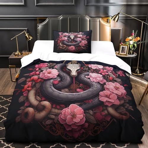 Housse de couette serpent avec fermeture éclair pour un lit infroissable et net - 5
