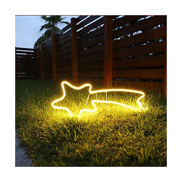 SALCAR 70cm LED Sternschnuppe Neonlicht Beleuchtet Außen, 240er Fenster Silhouette Weihnachtsdeko, Weihnachtsdeko… – Bild 3