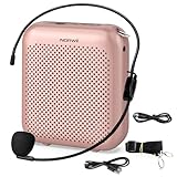 NORWII ミニボイスアンプ ポータブル 充電式 有線マイクヘッドセット&ウエストバンド付き パーソナルボイスアンプ 教師/プレゼンテーション/ツアーガイド/ミーティング/コーチ用 ローズゴールド
