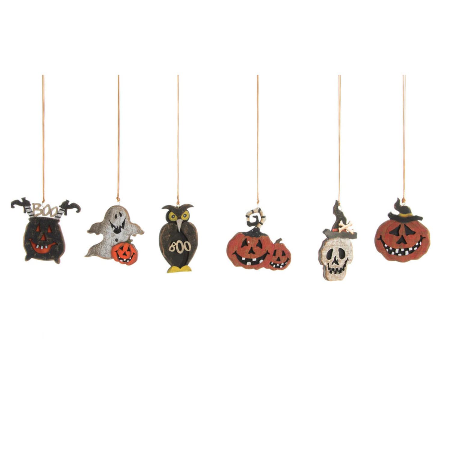 Décoration pour Halloween en bois multicolore pour salon et vitrines