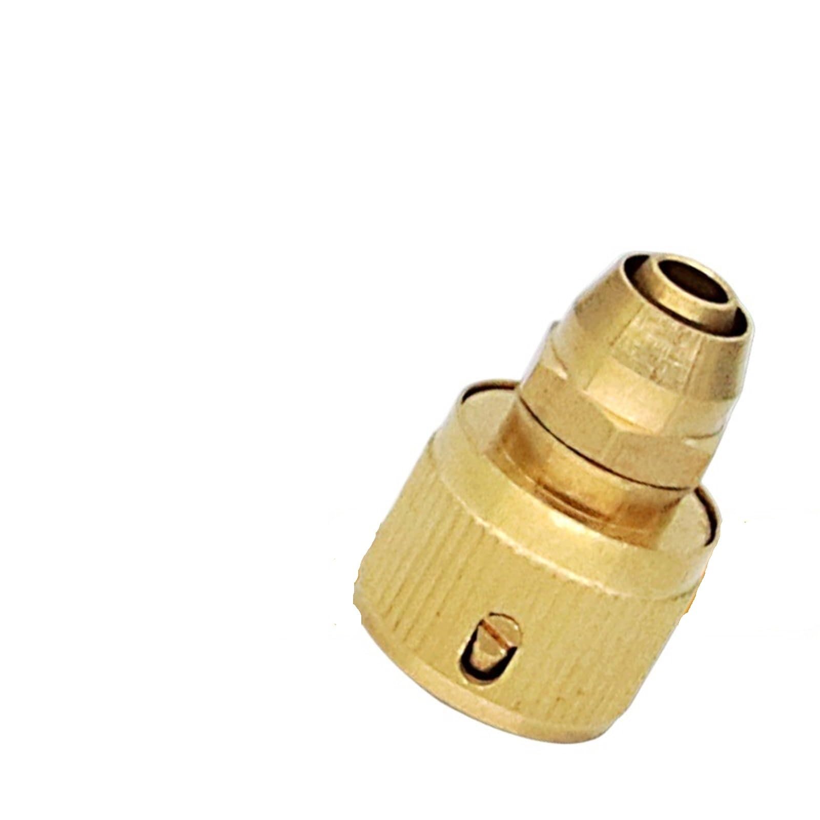 Sfoikvg Gold Hose Connector Connector Hose 1/2 Inch Brass Garden Water Pipe Quick With Stop For Irrigation Supply Fast Connect For Outdoor Taps(Gold)