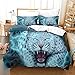 Zestawy poszewek na kołdrę z nadrukiem 3D tygrys zestaw poszewek na kołdrę z poszewkami na poduszki poszewka na poduszkę zestaw pościeli premium kolekcja King (220 x 240 cm)