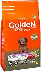 Ração Golden Fórmula Mini Bits para Cães Filhotes Raças Pequenas Sabor Carne e Arroz, 10kg Premier Pet Para Todas Pequeno Filhotes,