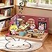 kvlidvo Koko's Cat Town DIY Miniature House Kit,Tiny House Cake Shop Building Kit,Dollhouse for 3 and up, Dollhouse Building Kit with Cats,Cat Toys Gift for Teens Kids Ages 3+