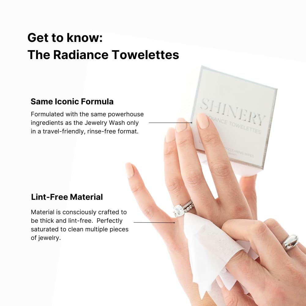 Shinery Radiance - Salviette per la pulizia dei gioielli, senza risciacquo, confezione da 10