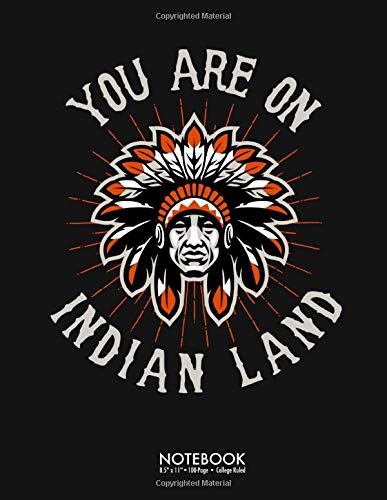 You Are On Indian Land Headdress Journal Notebook: Native American Pride Indigenous Peoples Day Gift 100 Page College Ruled Diary Lined Journal ... Back to School Gift Large (8.5 x 11 inch)