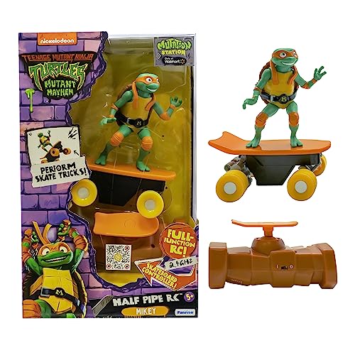 Teenage Mutant Ninja Turtle Michelangelo Half Pipe RC Vehicle Movie Edition Ages 5 - Skate Performs Tricks - 2,4 GHz RC Controller