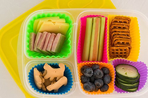 Pantry Elements Platinum Silicone Baking Cups Bento Bundle Variety Pack, Lunch Box Dividers, 18-Pack #TOP4