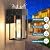 LWSOY 2-Pack Outdoor Wall Light Fixtures, Exterior Waterproof Lanterns, Porch Sconces Wall Mounted Lighting with E26 Sockets & Glass Shades, Modern Matte Black Wall Lamps for Patio Front Door Entryway