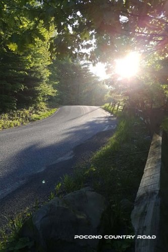 Pocono Country Road: 6 x 9 Journal / Notebook / Diary. 137 lined pages for endless note taking. To do lists to help you accomplish your daily goals. Jot down your thoughts throughout the day.