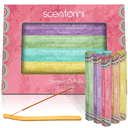 image for SCENTORINI Incense Sticks, Lavender, Vanilla, Opium, Rainforest, Amber