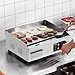 VEVOR Commercial Electric Griddle, 1700W Countertop Flat Top Grill, 18in Stainless Steel Griddle Grill with 2 Shovels and 2 Brushes for Home or Restaurant, 122℉-572 ℉ Adjustable Temp