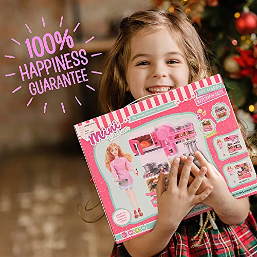 Doll Size Pink Gourmet Kitchen Cooking Toy Play Set | Play House & Accessories With Doll | Girls Pretend Play Furniture Appliances With Lights & Sound #TOP5