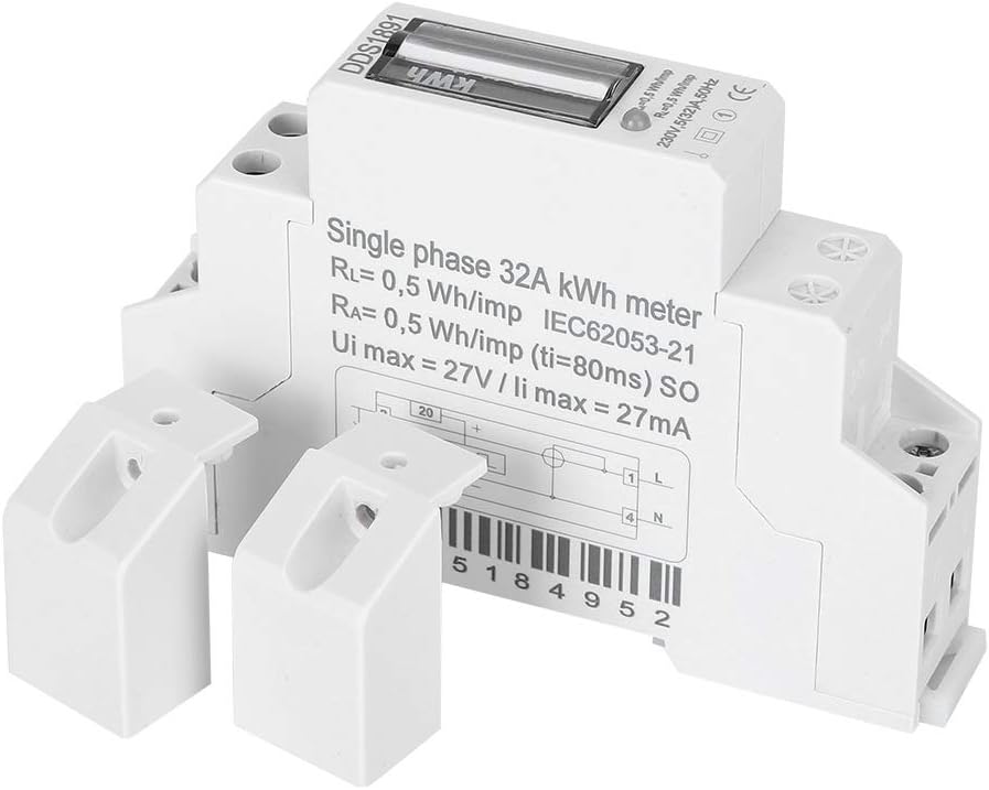 Walfront Single Phase Kilowatt Hour kwh Meter High Accuracy 2P Energy Meters 230V 50Hz 5 (32) A